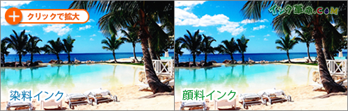 印刷結果:純正インクとインク革命互換インク写真